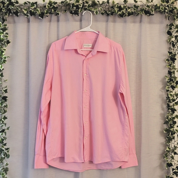 Yves Saint Laurent Other - YSL Pink Oxford Cotton Point Collar Dress Longsleeve Shirt